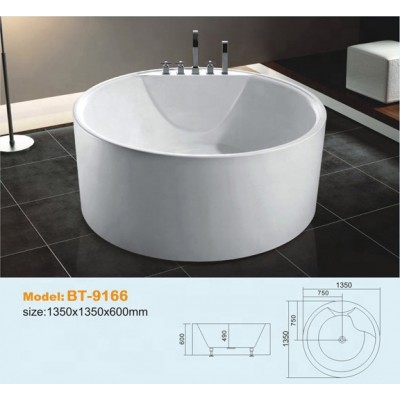 Small Size Acrylic Freestanding Round Bathtub