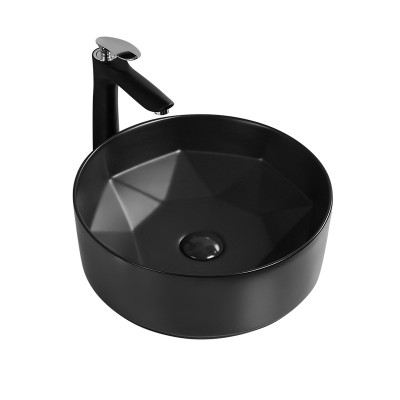 2020 Sanitary Ware WC Toilet Manufacturer Bathroom Ceramic Lavatory Black Plated Round Shape Bathroom Sink